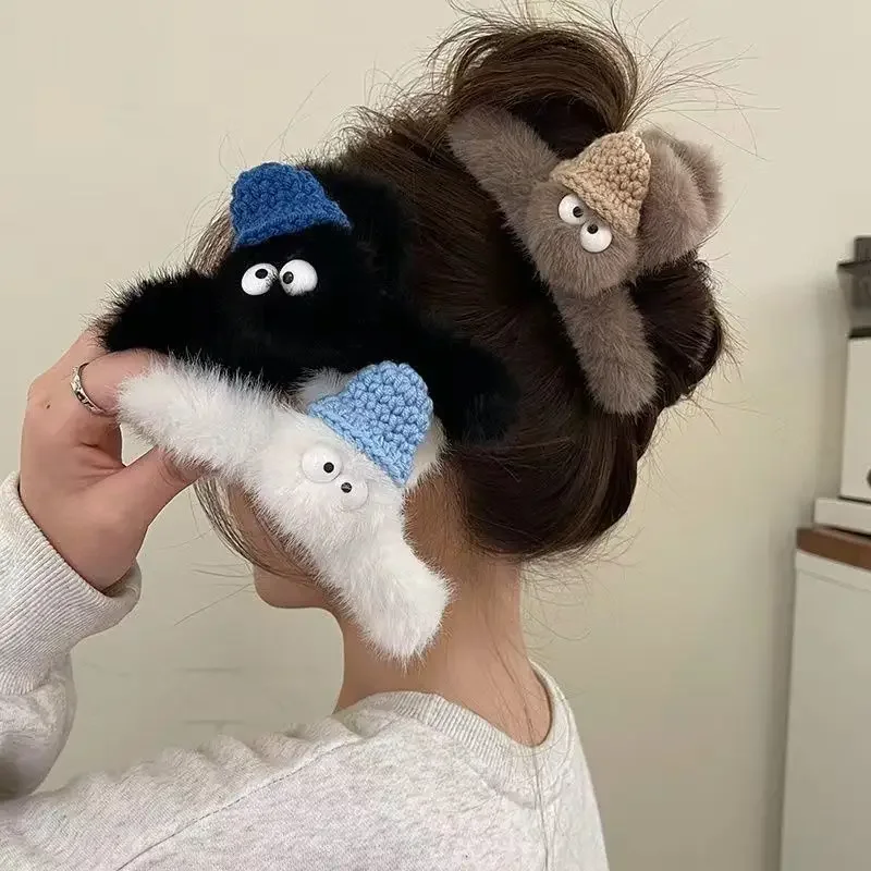 Новое поступление осенне-зимний высококачественный плюшевый коготь для волос