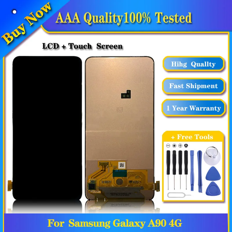 

100% протестированный оригинальный Super AMOLED ЖК-экран для Galaxy A90 4G, SM-A905F/DS, SM-A905FN/DS с дигитайзером, полная сборка