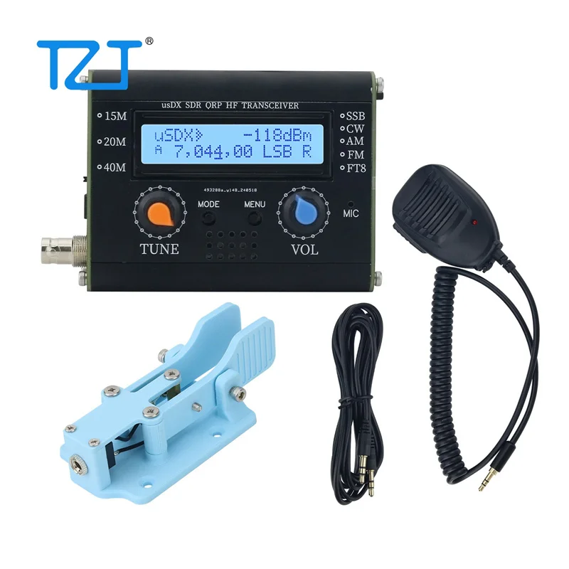 TZT 5W usDX SDR QRP ВЧ-трансивер с поддержкой диапазонов 15M 20M 40M + синий/черный ключ Морзе