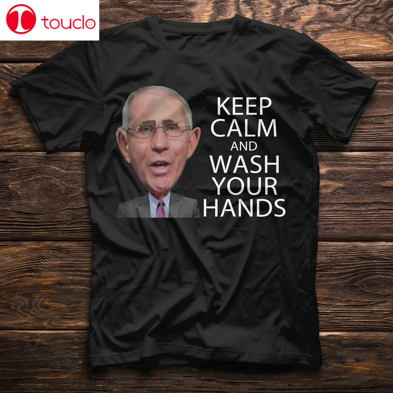 

Футболка из хлопка с надписью «Keep Calm And Wash Your Hands»