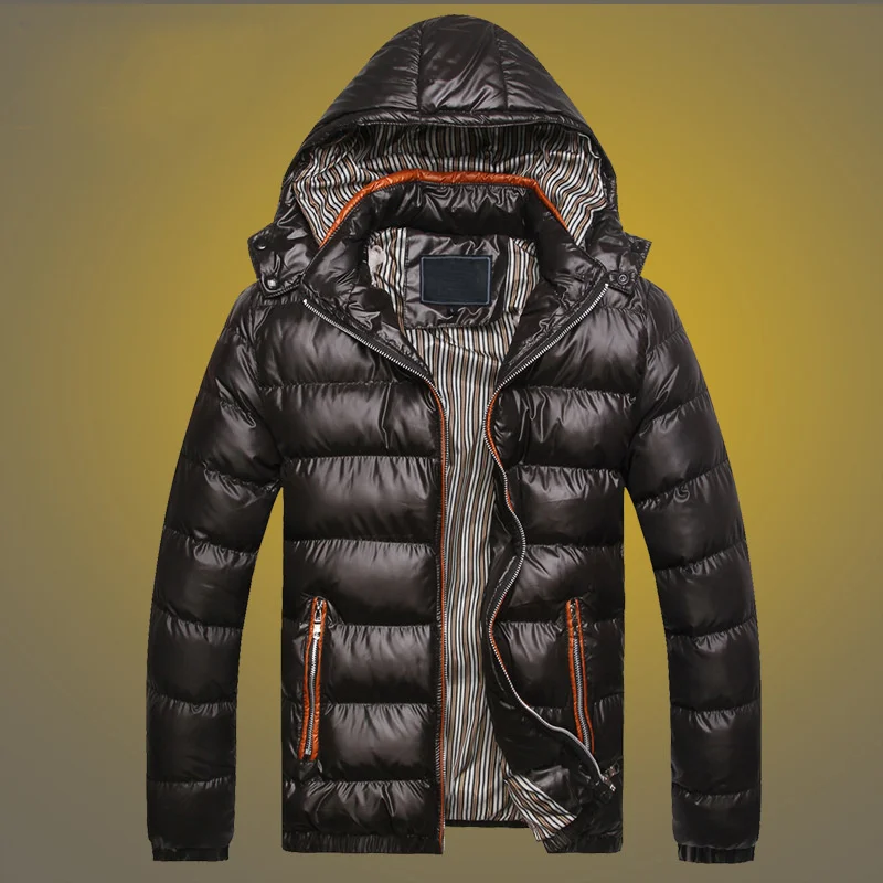 

Autumn and winter clothes Korean version slim fit detachable hooded fashion men's thickened couple gentleman's cotton padded