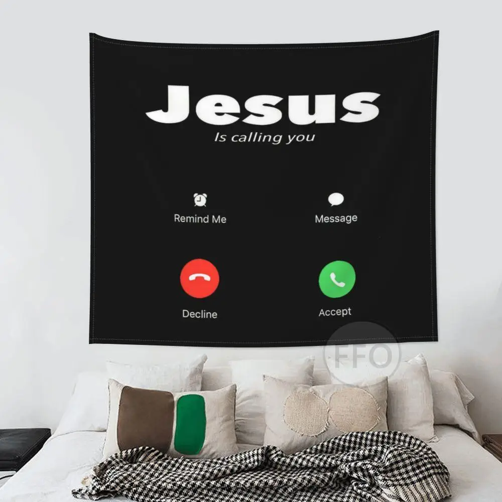 Настенный гобелен с изображением Иисуса звонит христианской религии украшение