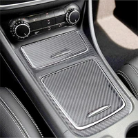 carbon fiber car gear shift panel modification cover trim strips decorative stickers for benz a cla gla car inner accessories