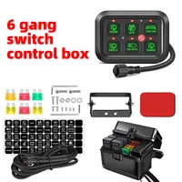 12V 6 Gang Switch Panel Universal Circuit Control Relay System Fuse Wiring Harness Automatic Dimmable ON-Off LED Switch