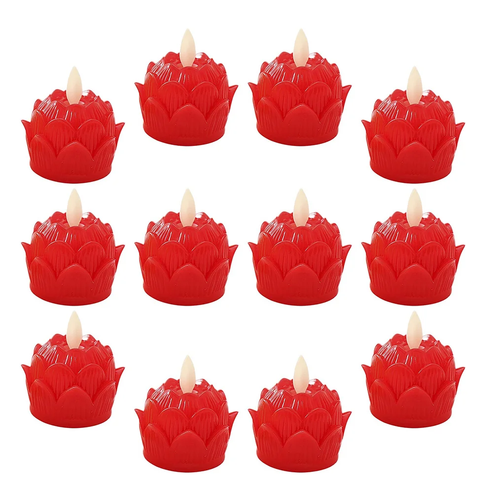 12 шт. лампа Lotus Light Louts электрическая беспламенная орнамент храм мерцающие