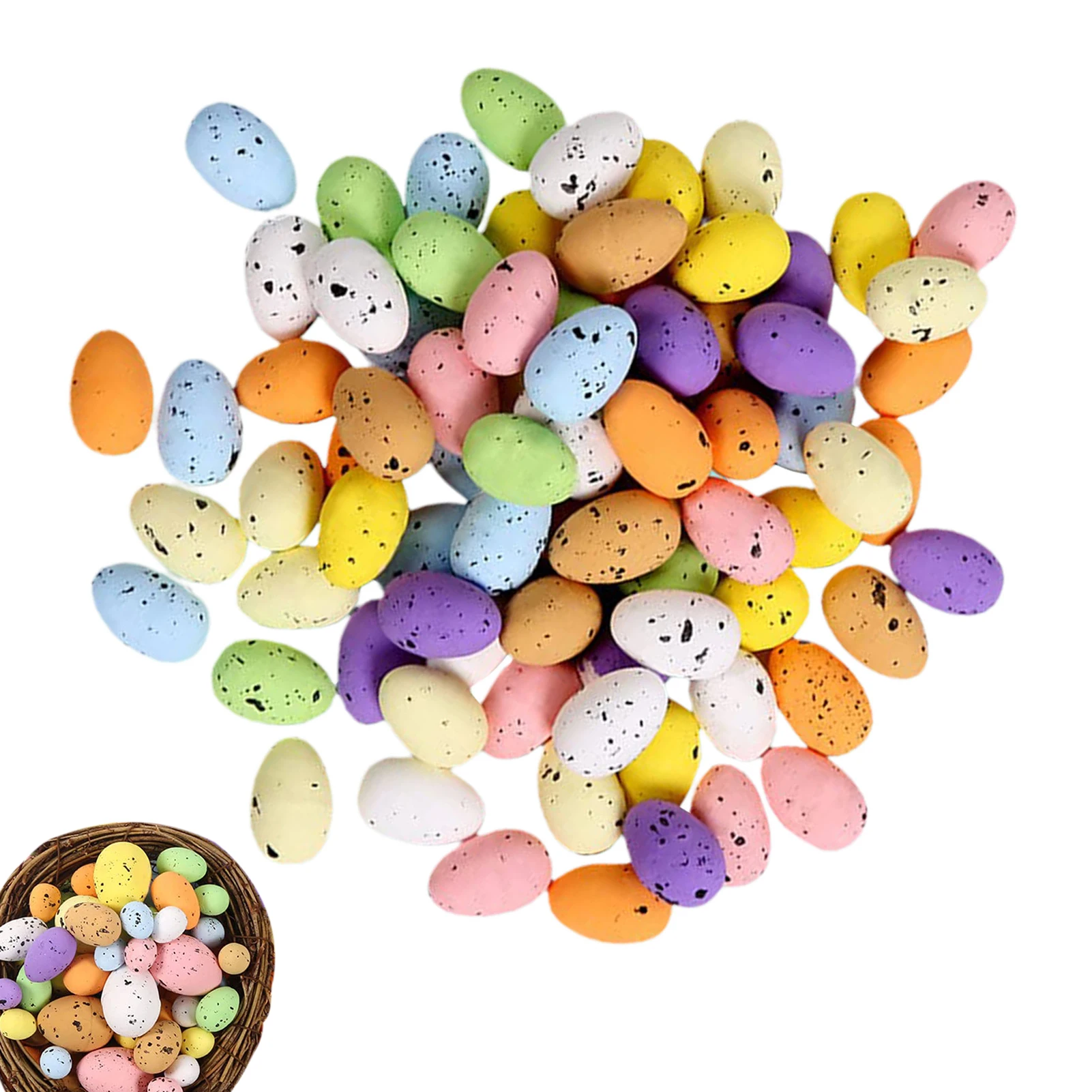 

100pcs Easter Eggs Foam Easter Egg Mini Decorator Kit Arts And Crafts Set Egg Decor Easter Egg Decorator Kit DIY Colorful Eggs