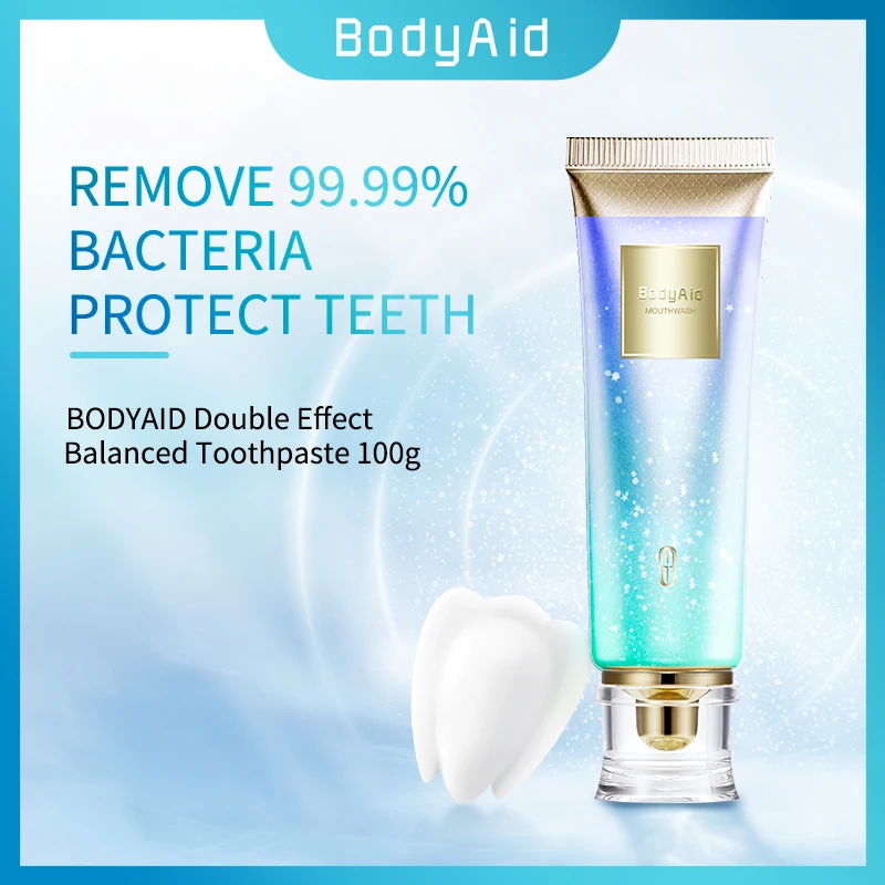 

Double Effect Balanced Toothpaste Bacteriostatic Deep Cleaning Odour Removal Powerful Whitening Toothpaste BodyAid 100g