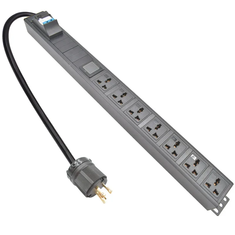 

Power Distribution Unit strip 16A Audio Noise AC Power Filter Power Conditioner Power air switch 7 Universal Outlets ammeter