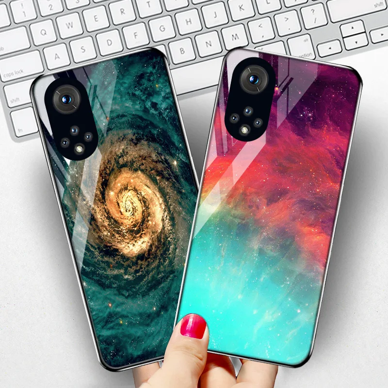 Honor 50 Case For Huawei Honor 50 Lite Case Marble Tempered Glass Case Honor 8A 10i 9 10 Lite 20 8X 50Pro Funda Hard PC Coque