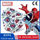 Лидер продаж, детская маска для лица с мультяшным принтом Человек-паук Disney KN95, 4-слойная Пылезащитная многоразовая маска FFP2 для мальчиков и девочек, искусственная кожа