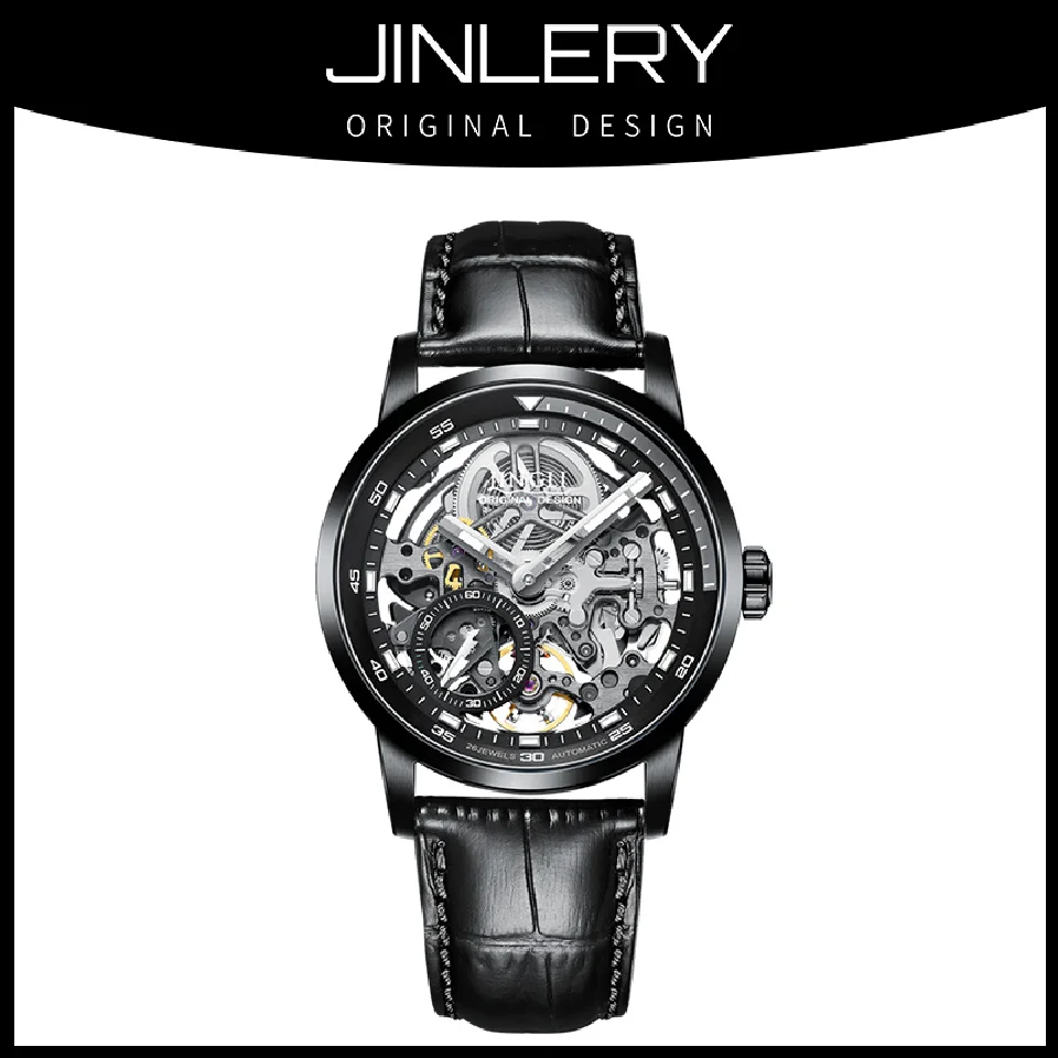 

JINLERY Automatic Mechanical Watch for Men Waterproof Watches Men Luxury Wristwatch Automatic Sapphire Glass Relogio Masculino