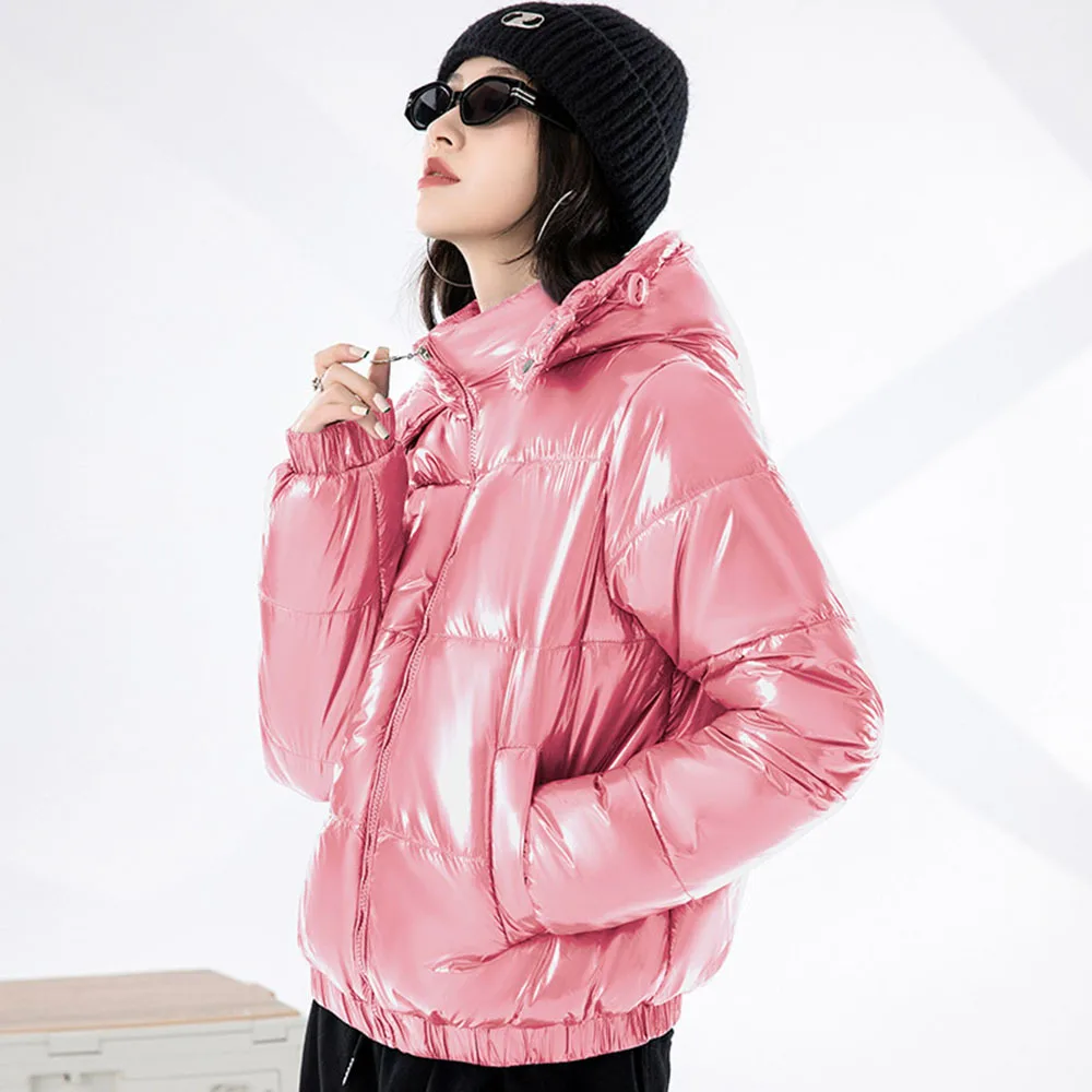 

Women'S 2022 New Korean Loose Hooded Jackets Female Fashion Trends Leisure Bright Face Short Versatile Winter Cotton Padded Coat