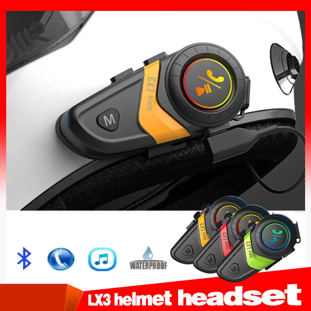 

Motorcycle Helmet Headset Bluetooth 5.0 Wireless Headphones 1200mAH Handsfree Call Anti Interference Stereo Motorbike Earphone