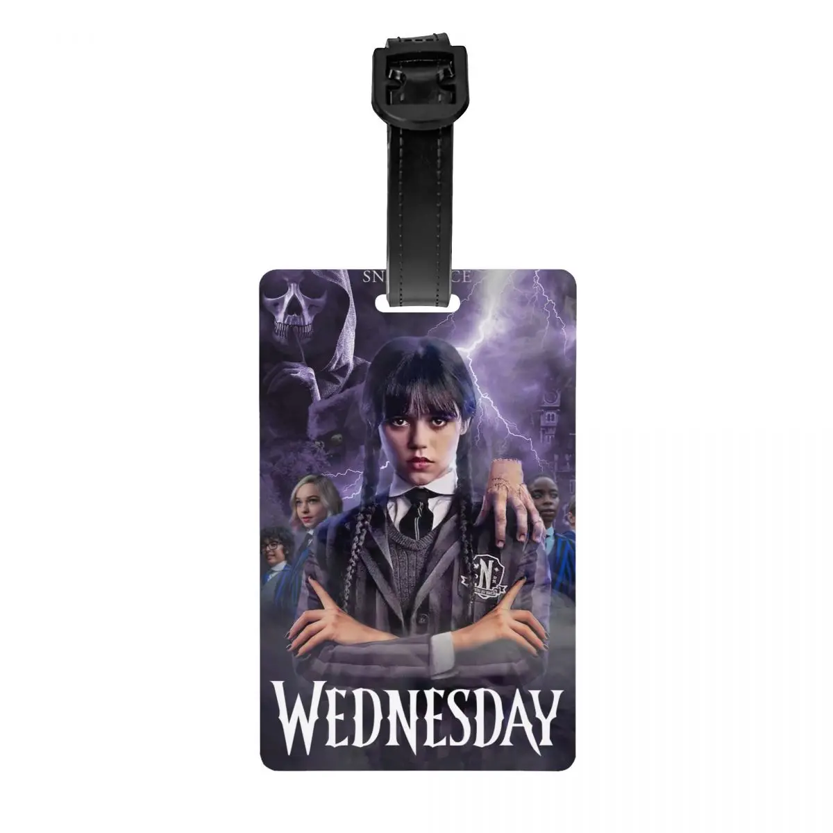 

Movie TV Wednesday Addams Luggage Tags for Suitcases Supernatural Comedy Privacy Cover Name ID Card