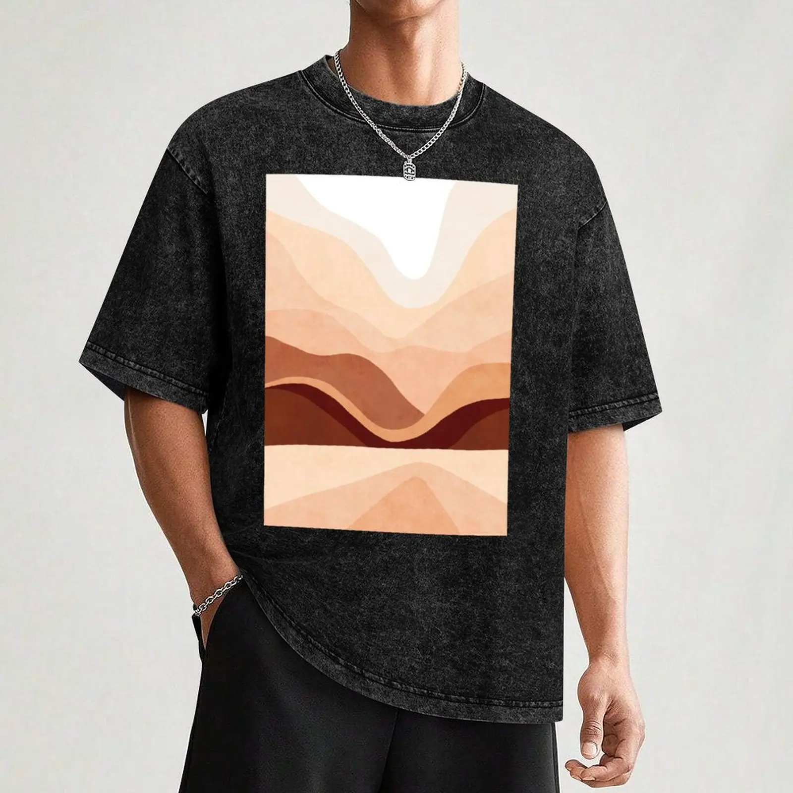 Футболка Омбре Восход гор футболки с графикой винтажные для мужчин Хлопковые