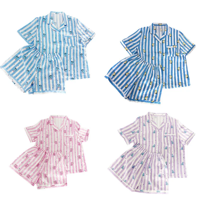 

BT21 Kawaii Cartoon series surrounding pajamas homewear short-sleeved shorts two-piece light breathable men and women summer