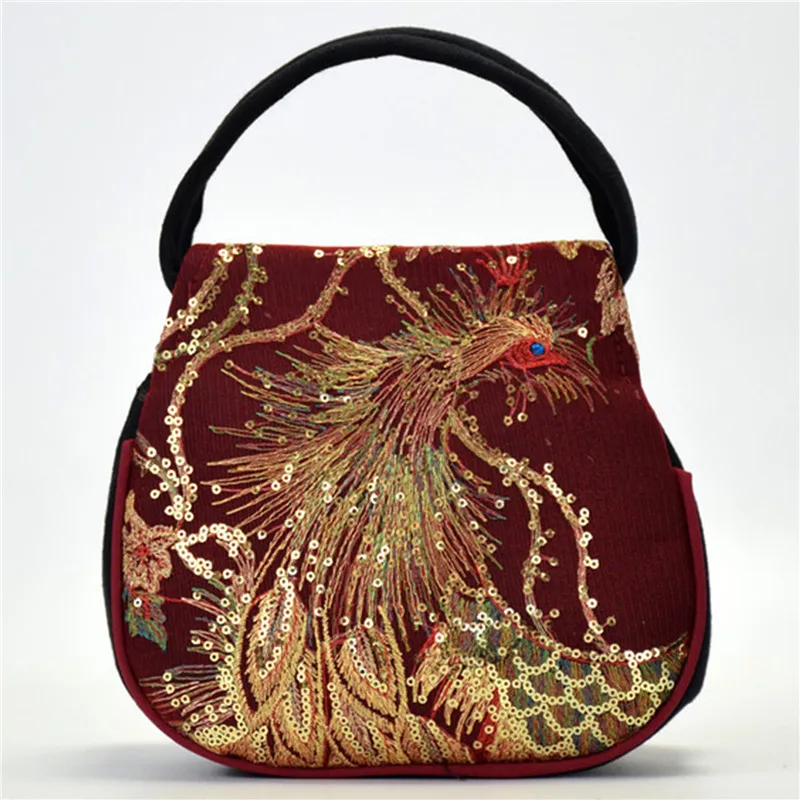 

Женская сумка ручной работы с вышивкой павлина в богемном этническом стиле ретро Большая вместительная сумка-тоут женская сумка-мессенджер