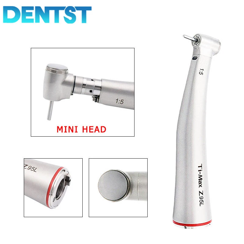 Dental Fiber Optical LED 1:5 Contra Angle Slow Low Speed Handpiece Contra Angle Tooth Whitening