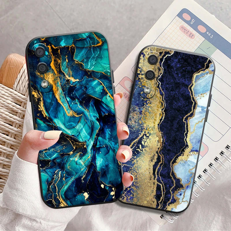

Marble Pattern Phone Case For Samsung Galaxy A32 4G 5G A51 4G 5G A71 4G 5G A72 4G 5G Funda Carcasa Liquid Silicon Coque Black