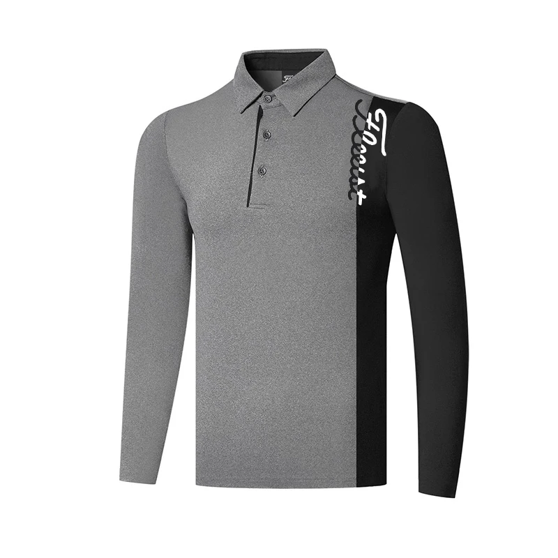 2023 New Golf Clothing Long Sleeve T-shirt Men's Outdoor Sports Ventilation Dry and Sweat Wicking Moisture Absorption Golf Wear