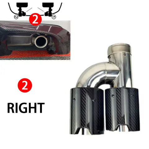 1 шт. для BMW Автомобильная Модифицированная трубка из углеродного волокна Нержавеющая сталь двойной блеск углеродная выхлопная труба форма глушителя для H