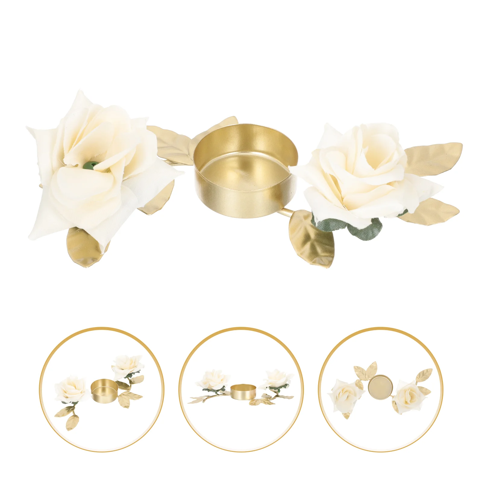 

Wedding Candlestick Rings Flower Pillars Metal Holder Iron Holders Roses Bouquet