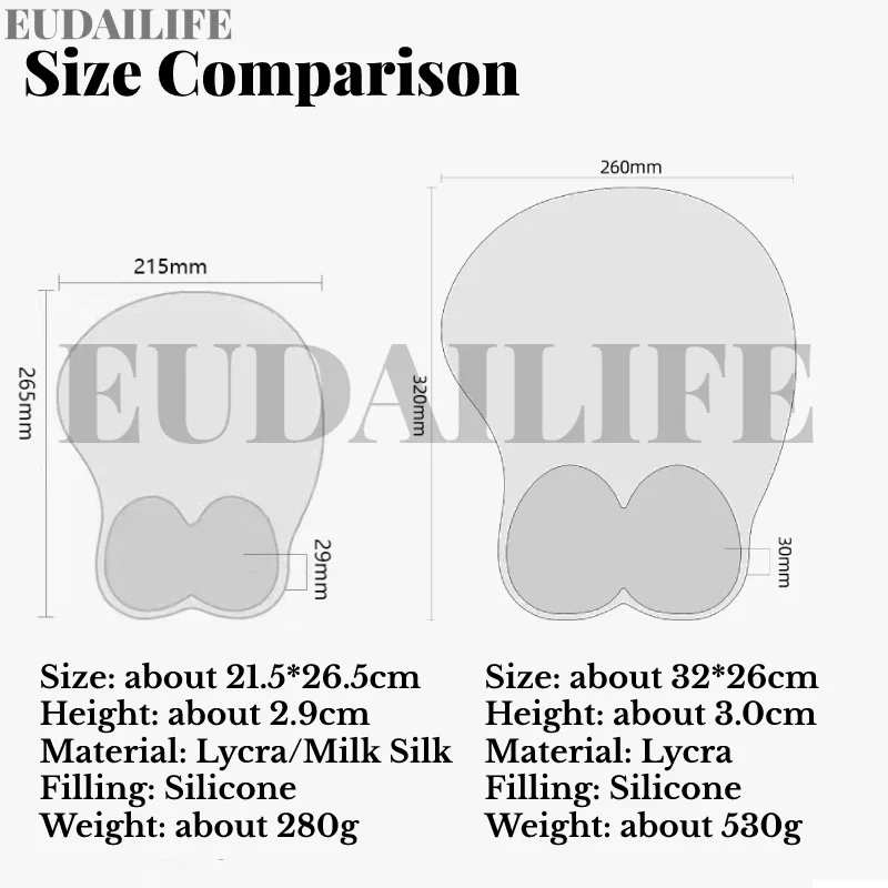 Azur Lane Eugen Kashino Formidable 3D Mousepad Hand Wrist Rest Mouse Pad Silicone Oppai Soft Mat Office Work Gift