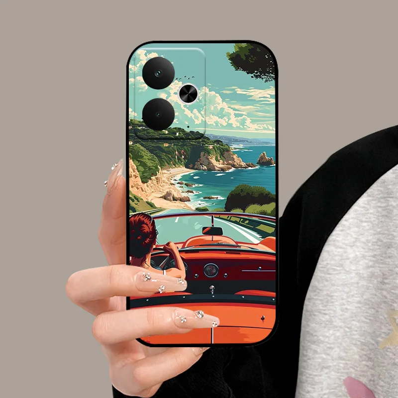 Фото Чехол для Realme 14T 5G (RMX5078), задняя крышка для Realme 14T, мягкий силиконовый бампер из ТПУ, матовый, с защитой камеры №5