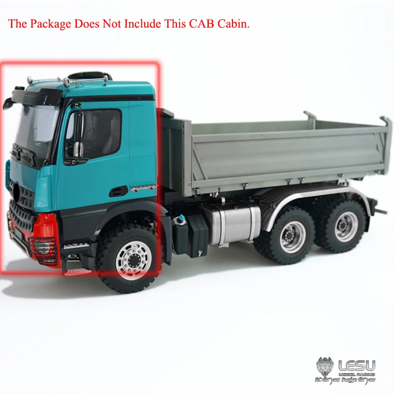LESU 1/14 RC 3348 3 оси 6*6 самосвал грузовик двигатель автомобиль с кабиной уличные