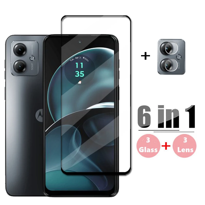 

Full Cover Glass For Motorola Moto G14 Glass Tempered Glass For Moto G14 Screen Protector HD Protective Phone Film For Moto G14