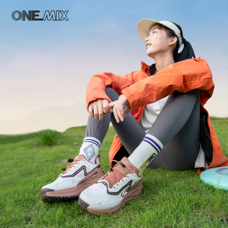 ONEMIX Autumn Winter Light 0utdoor Shock Absorbable Lightweight Cross-country Running Shoes Men Non-slip Wear-resistant Climbing
