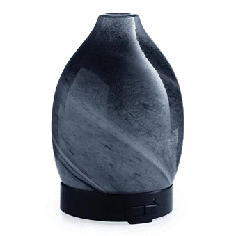 

100 mL Ultrasonic Essential Oil Diffuser, Blown Glass Black Obsidian