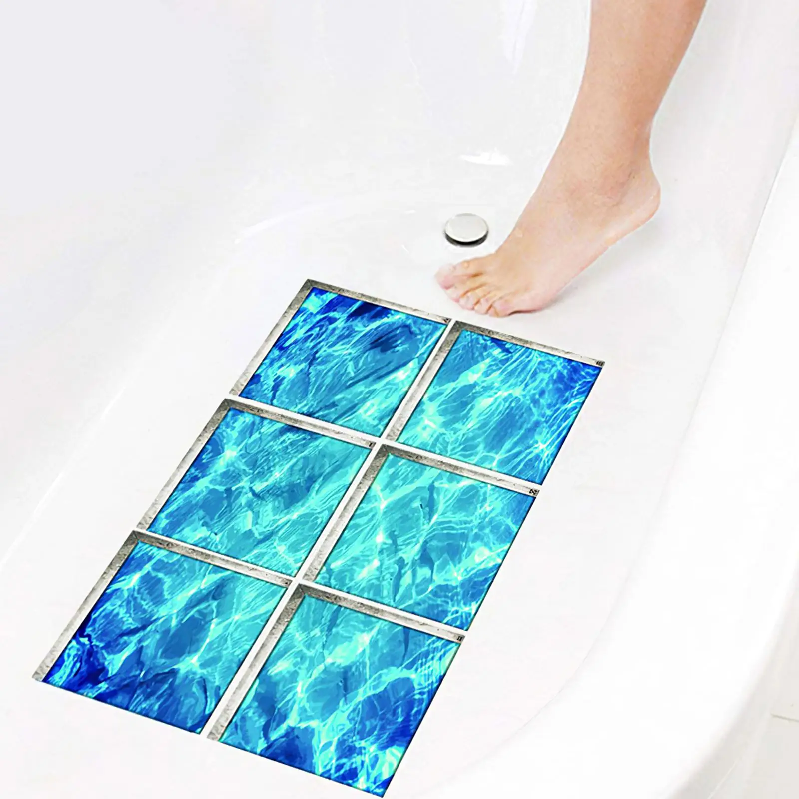 

6pcs 3D Self-Adhesive Bathtubs Stickers Non Slip PVC Bathroom Bathtub Appliques Waterproof Eco-Friendly Toilet Indoor Decals