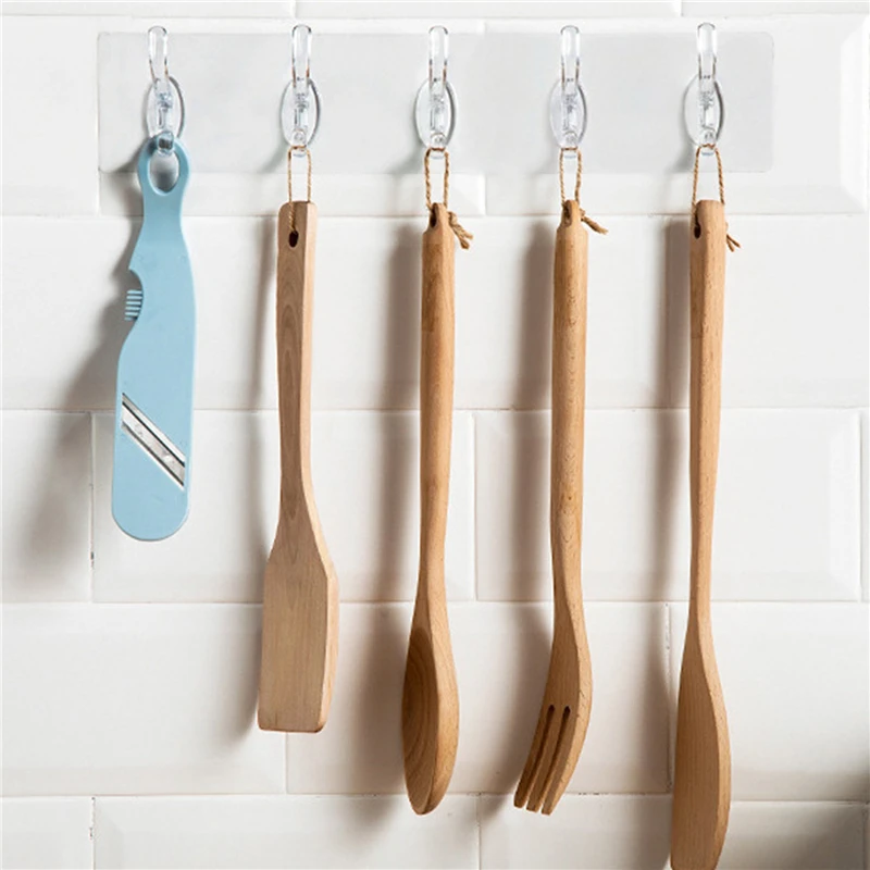 

Hooks Transparent Non-Marking Strong Sticking Hook Kitchen Storage Tools Bathroom Hanger Storage Holder Hanging Stickers