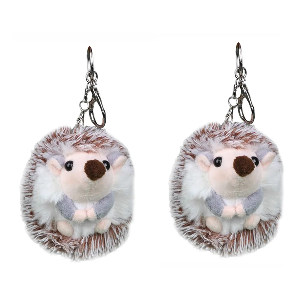 

Key Keychain Hedgehog Animal Pendant Plush Ring Pom Keyring Rings Chain Charm Hanging Cute Keychains Fluffy Creative Holder
