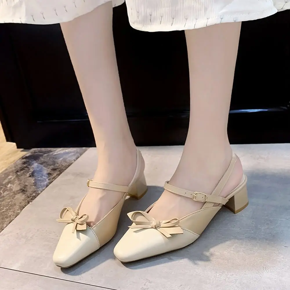 With skirt wear women sandals female fairy wind ins summer 2023 new all-match personality baotou thick heel gentle shoes