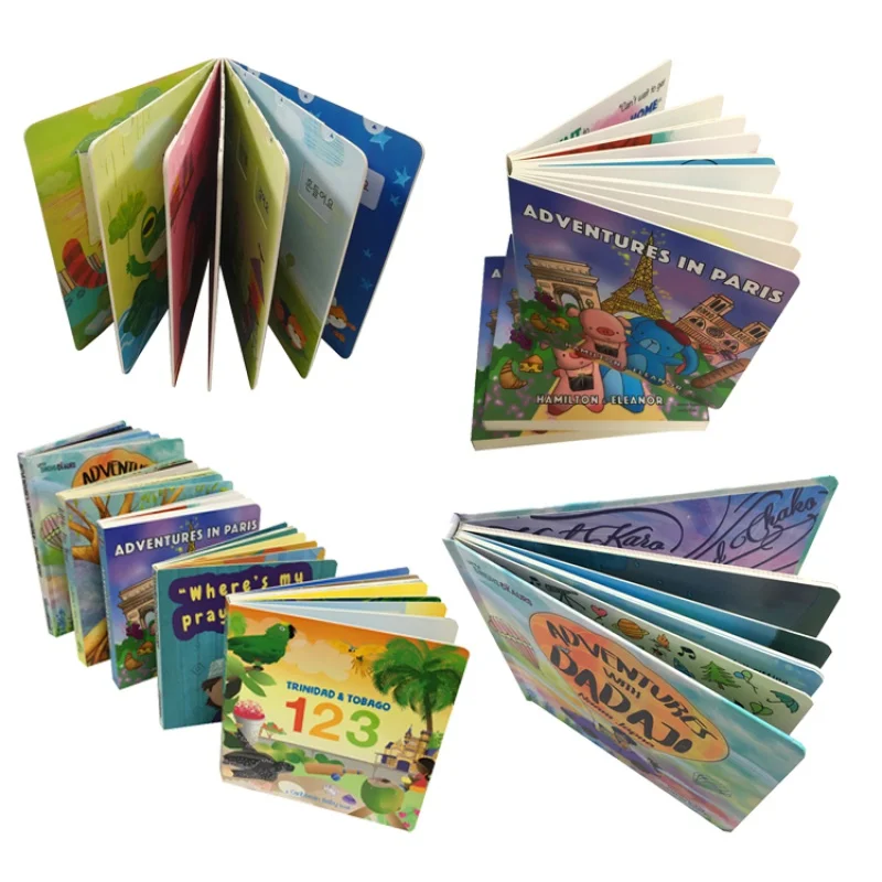 Print Custom Kids Cardboard Book  Picture Coloring Drawing Children Illustration Board Children Story Book Printing
