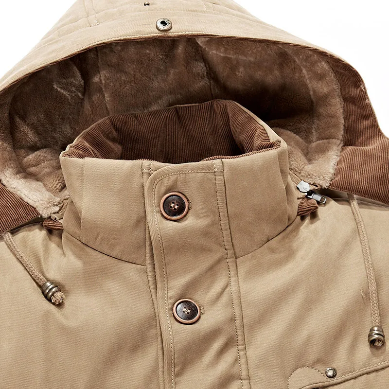Winter Military Jacket Men Casual Thick Warm Cotton-Padded Parkas Coats Hooded Plus Size 6XL Windbreaker Parkas Hombre Overcoat