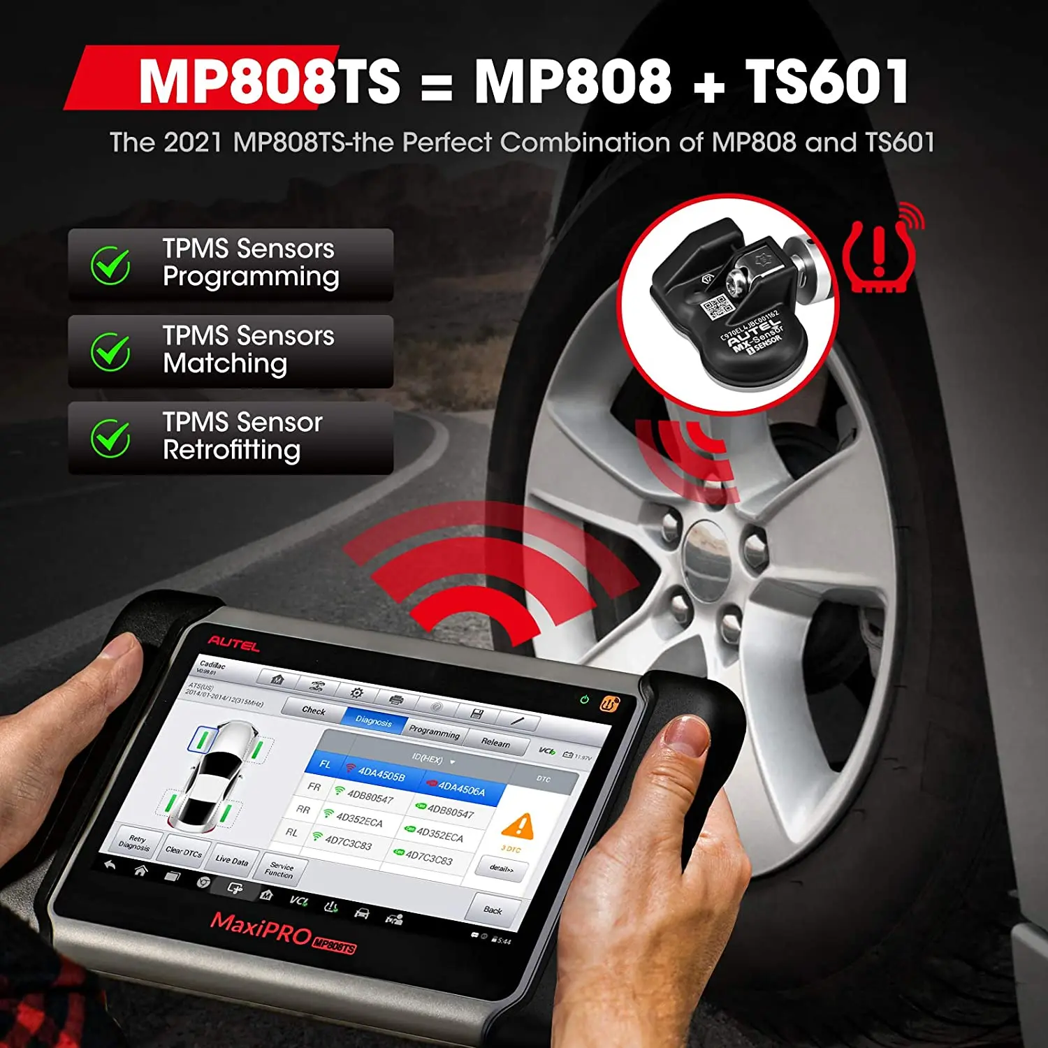 Autel MaxiPRO MP808TS полный TPMS Функция диагностический сканер Программирование