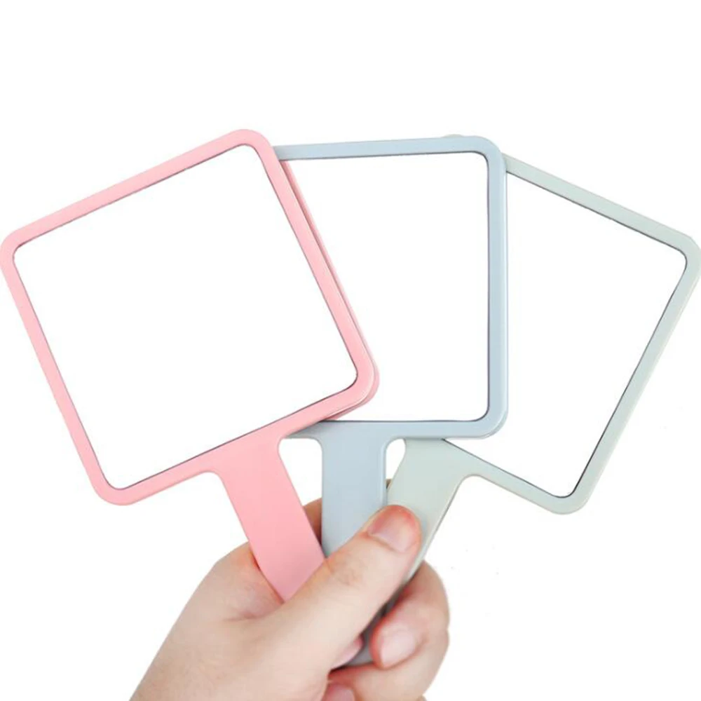 Handheld Makeup Mirror Square Vanity with Handle Hand SPA Salon Compact Mirrors Cosmetic for Women |