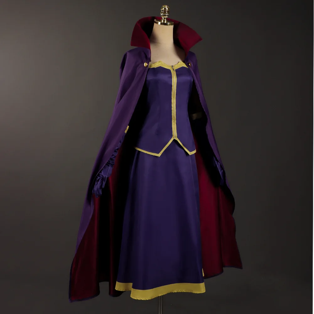 Maougun Saikyou No Majutsushi Wa Ningen Datta Cefiro Косплей Костюм Кепка Фиолетовый Плащ Перчатки