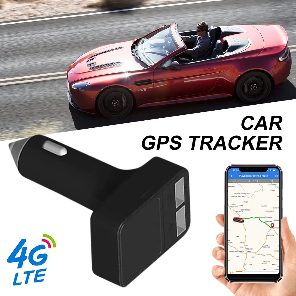 

Автомобильный GPS-Трекер 4G/2G с двойным USB-выходом, зарядное устройство, мини-локатор 12 В, устройство отслеживания в режиме реального времени, онлайн бесплатное приложение, 180 дней записи, хранилище