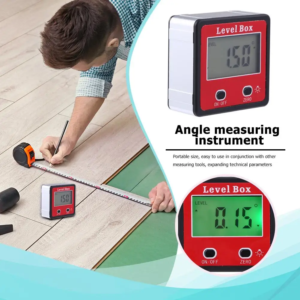 

360° Mini Digital Protractor High Precision Electronic Goniometer Inclinometer Digital Level Angle Finder Gauge Measurement Box
