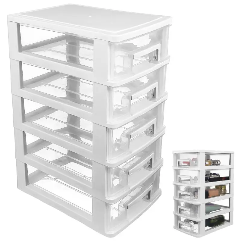 

Storage Case Desktop Holder Organiser Type Five-layer Drawer Organizer Plastic Closet Dustproof Sundries Cabinet Storage