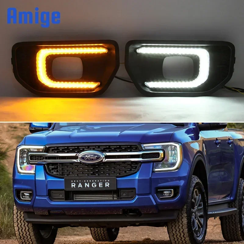 Автомобильные светодиодные DRL 12 В дневные фонари для Ford Ranger 2022 2023 XLT SPORT платиновый