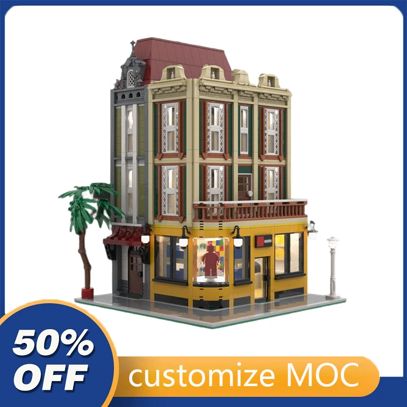 

2203PCS Customized MOC Modular Store street view Model Building Blocks Bricks Children birthday toys Christmas gifts