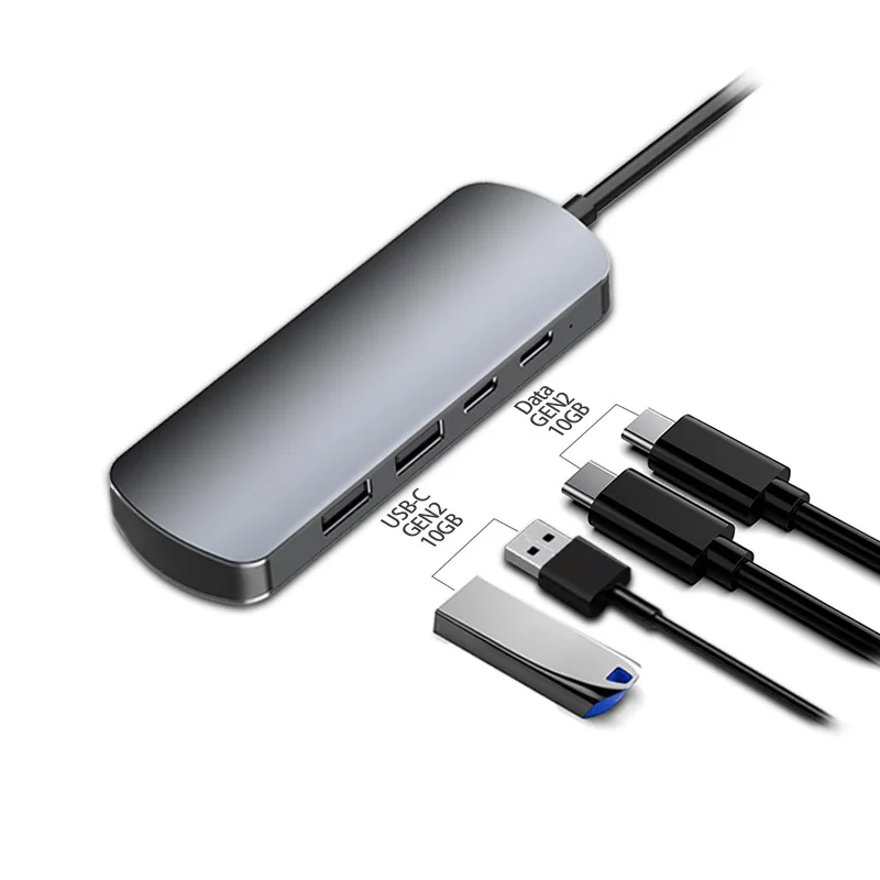 

4 In 1 Expansion Dock Type-c HDMI-compatible 10gbps Otg Hub Multi Splitter Adapter For Huawei Computer Adapter Connector