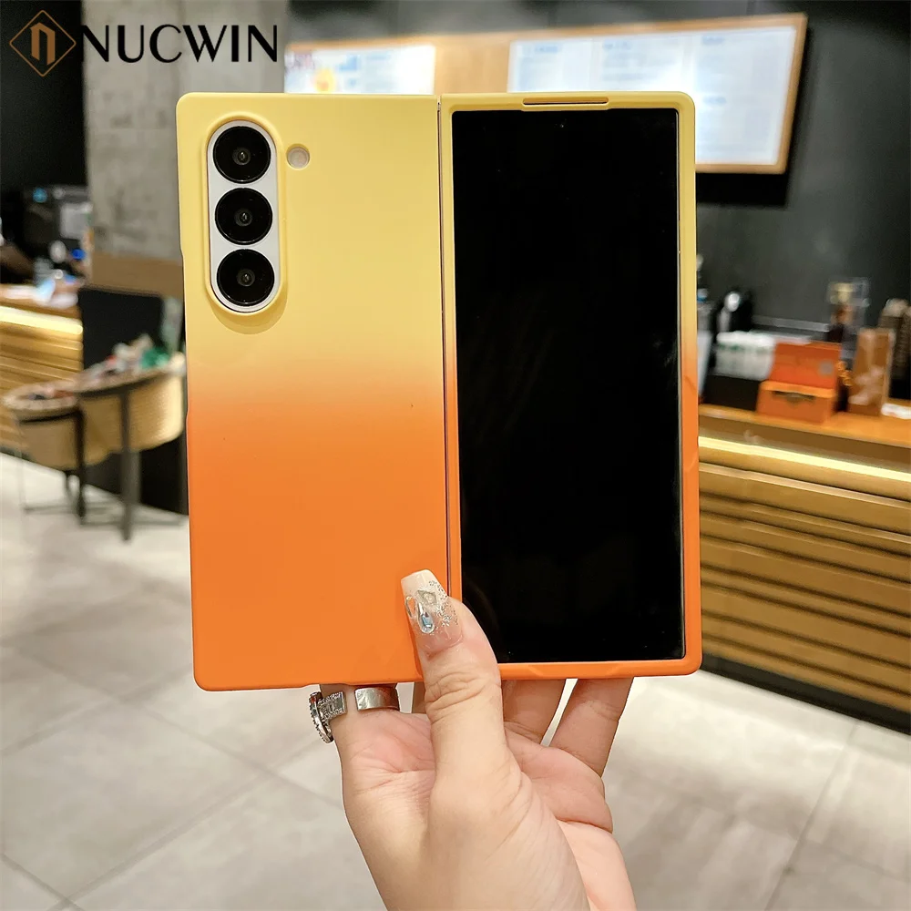 Чехол для телефона Z Fold 6 5 двухцветный градиентный матовый чехол Samsung Galaxy fold 4