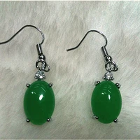 natural green chalcedony hand carved drop earrings fashion boutique jewelry ladies earrings gift accessories