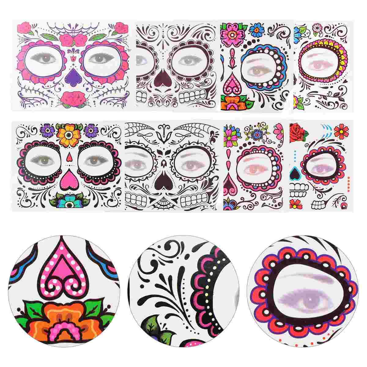 

Halloween Face Stickers Floral Festival Temporary Flower
